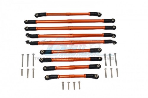 GPM Racing Axial SCX10 III Aluminium Adjustable Tie Roads (AXI03006) - 25Pcs Set Orange