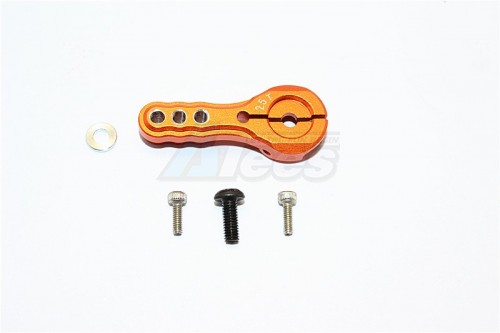 GPM Racing Miscellaneous All Aluminium Servo Horn For 25T Spline Output Shaft 3 Holes Design For Futaba/Kyosho/Tamiya/Axial/Traxxas Models- 1Pc Orange