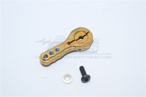 GPM Racing Miscellaneous All Aluminium Servo Horn For 25T Spline Output Shaft 3 Holes Design For Futaba/Kyosho/Tamiya/Axial/Traxxas Models- 1Pc Titanium