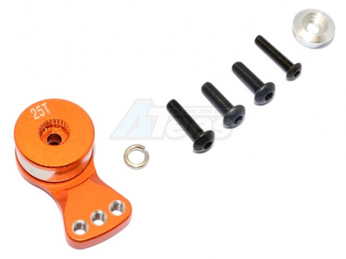 GPM Racing Miscellaneous All Aluminium Hi-Torque Servo Saver For 25T Spline Output Shaft (M) - 1Pc Orange