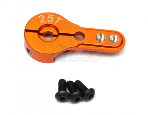 GPM Racing Miscellaneous All Aluminium Servo Horn For 25T Spline Output Shaft - 1pc Orange