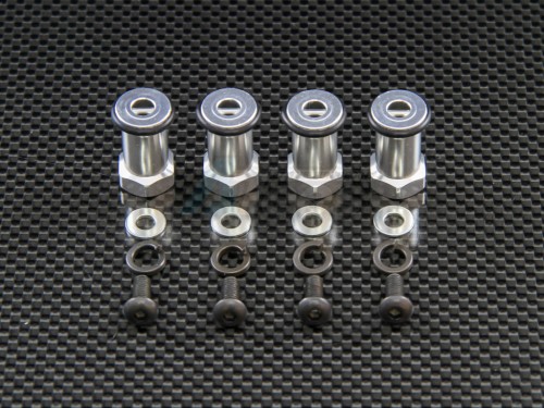 GPM Racing Traxxas Slash 4X4 Aluminum Hex Adaptor (+17mm) 4 Pieces Set Silver