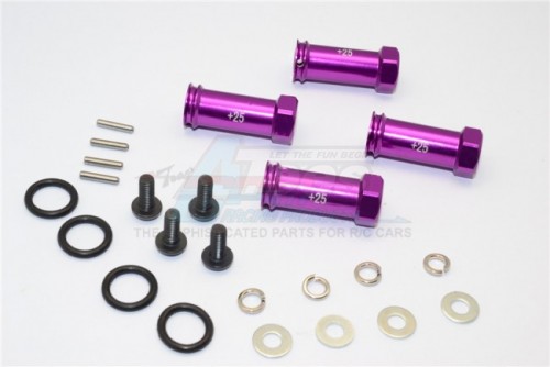 GPM Racing Traxxas Slash Aluminum Hex Adaptor(+25mm)-4pcs Set Purple