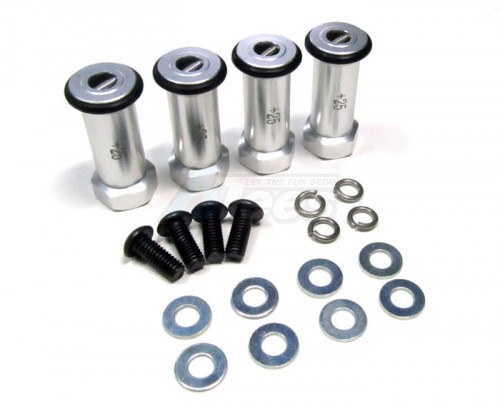 GPM Racing Traxxas Slash Aluminum Hex Adaptor (+25mm) 4 Pieces Set Silver