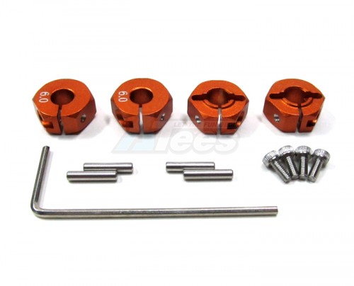 GPM Racing Traxxas Slash Aluminum Hex Adaptor (6mm Thick) 4 Pieces Orange