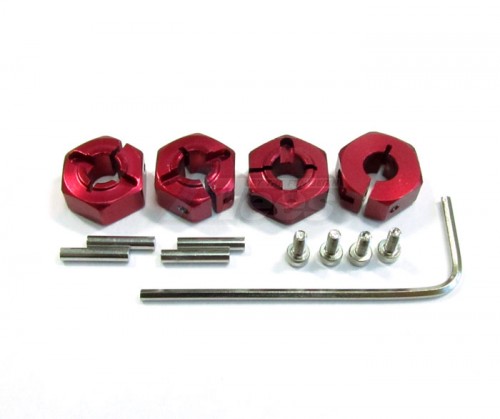 GPM Racing Traxxas Slash Aluminum Hex Adaptor (6mm Thick) 4 Pieces Red