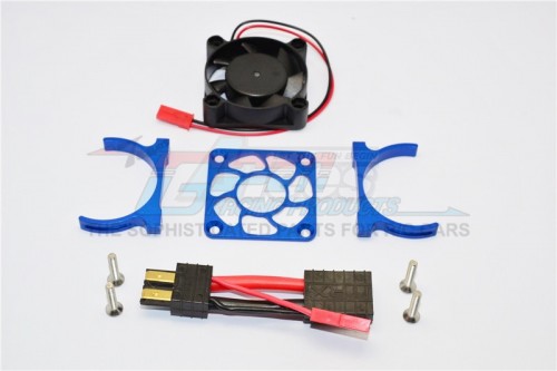 GPM Racing Traxxas Slash 4X4 Aluminium Motor Heatsink With Cooling Fan - 1 Set (For Slash 4X4 Lcg Version) Blue