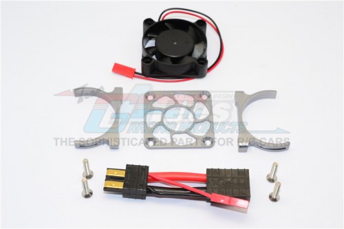 GPM Racing Traxxas Slash 4X4 Aluminium Motor Heatsink With Cooling Fan - 1 Set (For Slash 4X4 Lcg Version) Gun Metal