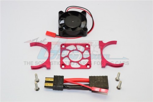 GPM Racing Traxxas Slash 4X4 Aluminium Motor Heatsink With Cooling Fan - 1 Set (For Slash 4X4 Lcg Version) Red