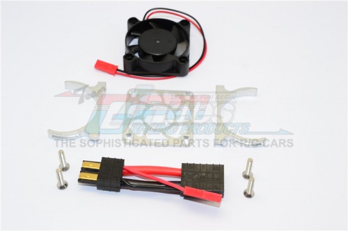 GPM Racing Traxxas Slash 4X4 Aluminium Motor Heatsink With Cooling Fan - 1 Set (For Slash 4X4 Lcg Version) Silver