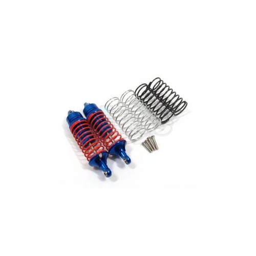 GPM Racing Traxxas Slash Aluminum Front Adjustable Spring Damper With Aluminum Ball Top & Ball Ends - 1pr Set (1.3mm, 1.5mm, 1.7mm Coil Spring & 4mm Thick Shaft) Blue