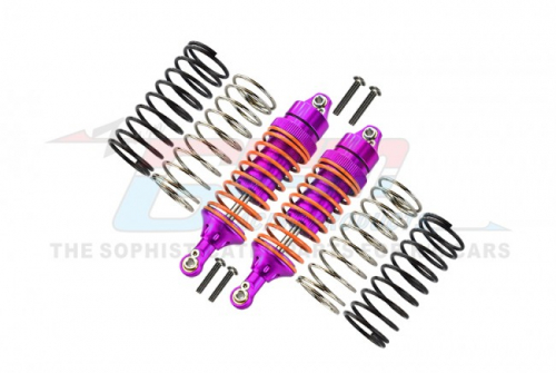 GPM Racing Traxxas Slash Aluminum Front Adjustable Spring Damper With Aluminum Ball Top & Ball Ends - 1pr Set (1.3mm, 1.5mm, 1.7mm Coil Spring & 4mm Thick Shaft) Purple