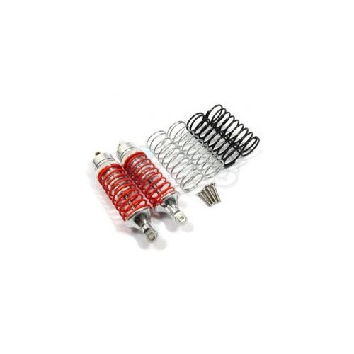 GPM Racing Traxxas Slash Aluminum Front Adjustable Spring Damper With Aluminum Ball Top & Ball Ends - 1pr Set (1.3mm, 1.5mm, 1.7mm Coil Spring & 4mm Thick Shaft) Silver