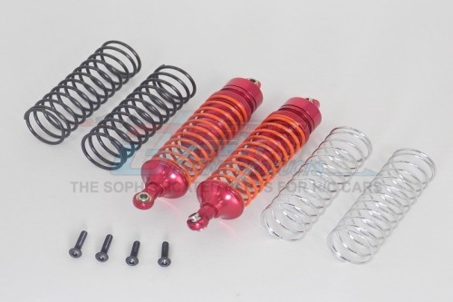 GPM Racing Traxxas Rustler VXL Aluminum Rear Adjustable Spring Damper With Aluminum Ball Top & Ball Ends - 1pr Set (1.3mm, 1.5mm, 1.7mm Coil Spring & 4mm Thick Shaft) Pink