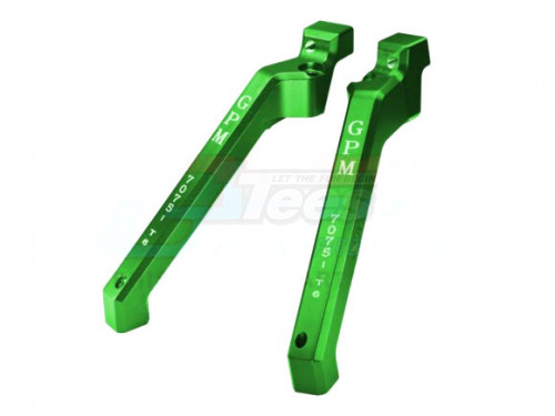 GPM Racing Traxxas Sledge Aluminium 7075-T6 Rear Chassis Brace (95076-4) - 2Pcs Set Green