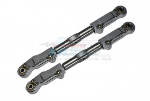 GPM Racing Traxxas Sledge Aluminium + Stainless Steel Rear Upper Arm Tie Rod (95076-4) - 2Pcs Set Silver