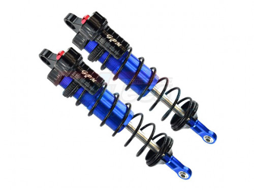 GPM Racing Traxxas Sledge Aluminium 6061-T6 Front L-Shape Piggy Back Adjustable Spring Dampers 128MM (95076-4) - 2Pcs Set Blue