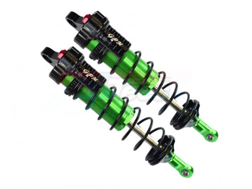 GPM Racing Traxxas Sledge Aluminium 6061-T6 Front L-Shape Piggy Back Adjustable Spring Dampers 128MM (95076-4) - 2Pcs Set Green