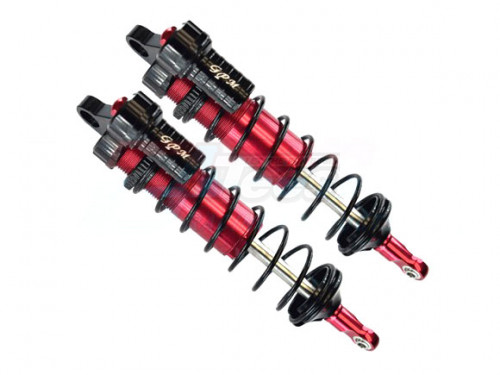 GPM Racing Traxxas Sledge Aluminium 6061-T6 Front L-Shape Piggy Back Adjustable Spring Dampers 128MM (95076-4) - 2Pcs Set Red