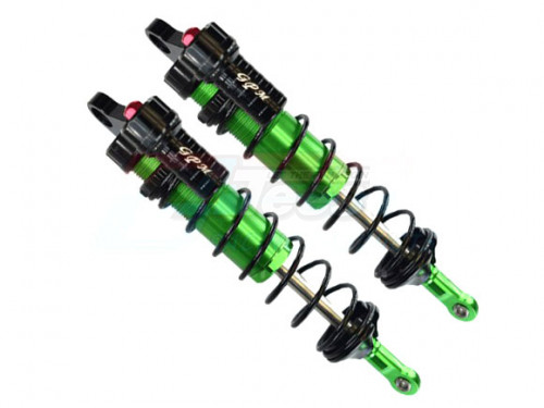 GPM Racing Traxxas Sledge Aluminium 6061-T6 Rear L-Shape Piggy Back Adjustable Spring Dampers 143MM (95076-4) - 2Pcs Set Green