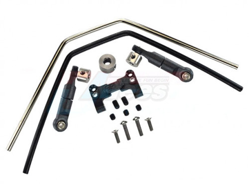 GPM Racing Traxxas Sledge Aluminium Front/Rear Sway Bar Mount With Linkage And Wire (95076-4) - 15Pcs Set Black
