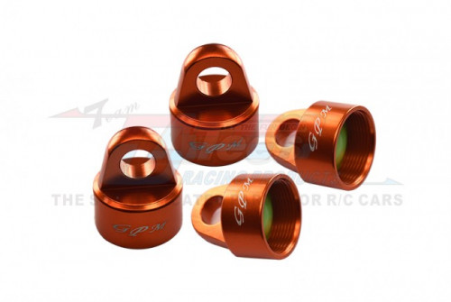 GPM Racing Traxxas Sledge Aluminium 6061-T6 Damper Top Cap For GPM And Original Shock Absorbers (95076-4) - 4pcs Set Orange