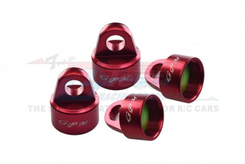 GPM Racing Traxxas Sledge Aluminium 6061-T6 Damper Top Cap For GPM And Original Shock Absorbers (95076-4) - 4pcs Set Red
