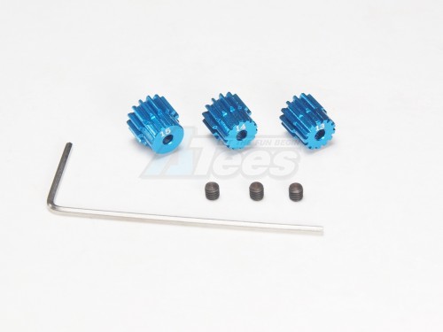 GPM Racing Team Losi Mini-T Aluminum Motor Gear (13,14,15T) W/ Hex Wrench Set Blue