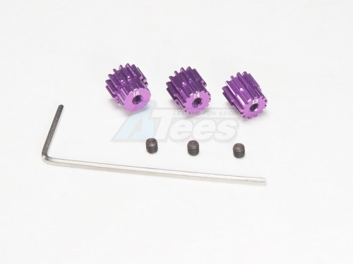 GPM Racing Team Losi Mini-T Aluminum Motor Gear (13,14,15T) W/ Hex Wrench Set Purple