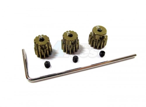 GPM Racing Team Losi Mini-Baja Aluminum Motor Gear ( 13, 14, 15t ) With Hex Wrench Set Titanium