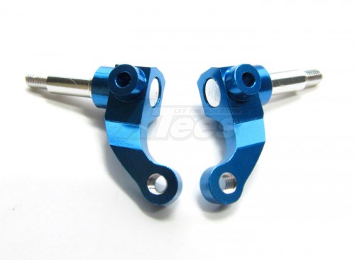 GPM Racing Team Losi Mini-Baja Aluminum Front Knuckle Arm + Aluminum Wheel Shaft - 1pr Blue