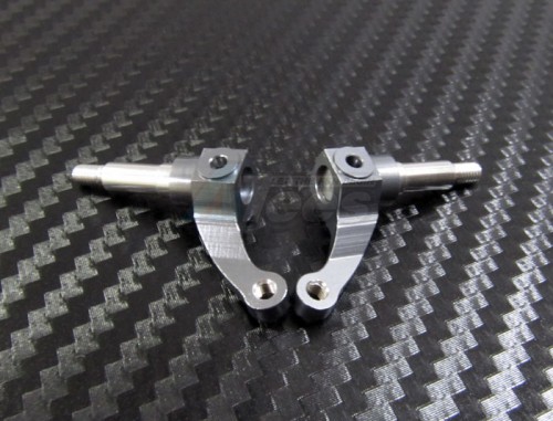 GPM Racing Team Losi Mini-Baja Aluminum Front Knuckle Arm + Aluminum Wheel Shaft - 1pr Gun Metal