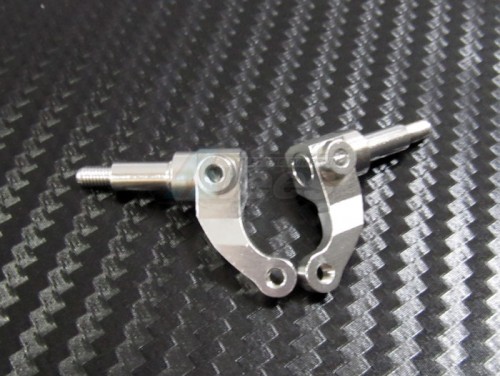 GPM Racing Team Losi Mini Desert Truck Aluminum Front Knuckle Arm + Aluminum Wheel Shaft - 1pr Silver