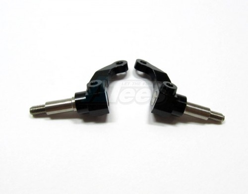 GPM Racing Team Losi Mini-Baja Aluminum Front Knuckle Arm + Titanium Wheel Shaft - 1pr Black