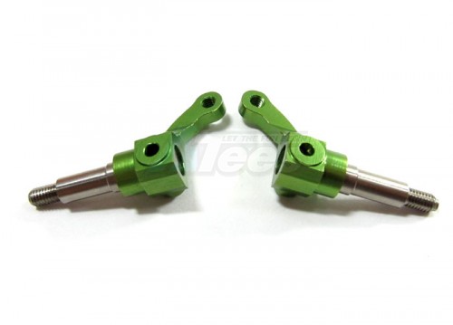 GPM Racing Team Losi Mini-Baja Aluminum Front Knuckle Arm + Titanium Wheel Shaft - 1pr Green