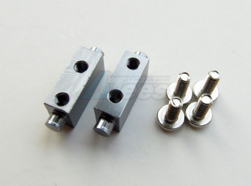 GPM Racing Team Losi Mini-Baja Aluminum Servo Mount - 2pcs Gun Metal