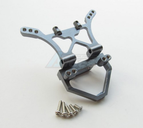 GPM Racing Team Losi Mini-T Aluminum Rear Damper Mount With Screws - 1pc Set Gun Metal