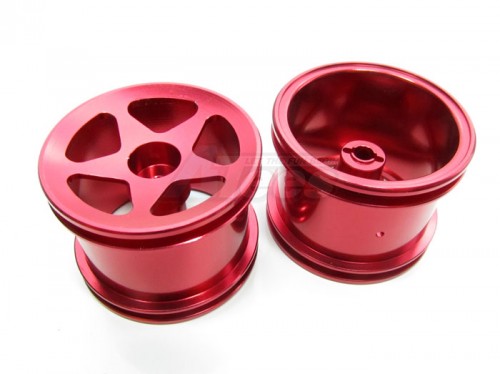 GPM Racing Team Losi Mini-T Aluminum Rear Losi Sinkage Surface Rims (star) - 1 Pair Red