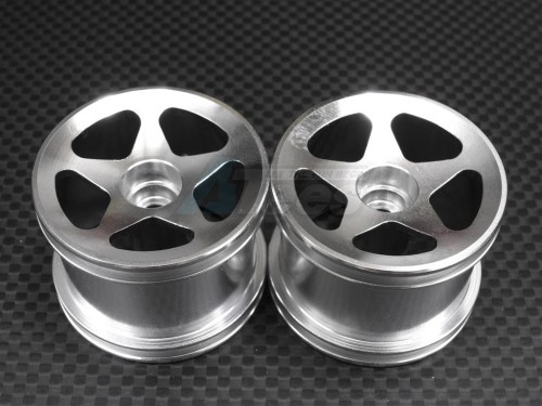 GPM Racing Team Losi Mini-T Aluminum Rear Dent Surface Rims STAR SILVER