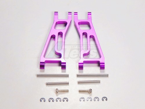 GPM Racing Team Losi Mini-T Aluminum Front Lower Arm With Pins & E-clips & Screws 1 Pair Set Purple