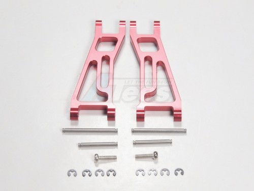 GPM Racing Team Losi Mini-T Aluminum Front Lower Arm With Pins & E-clips & Screws 1 Pair Set Red