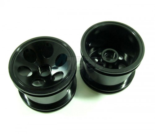 GPM Racing Team Losi Mini-Baja Aluminum Front 3d Sinkage Oval Pattern Rims(6 Holes) - 1pr Black