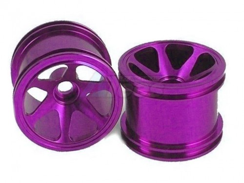 GPM Racing Team Losi Mini-Baja Aluminum Front 3D Sinkage Rims (6 Poles) 1 Pair Purple