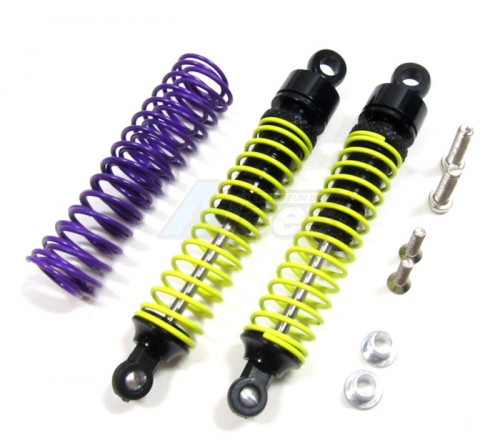 GPM Racing Team Losi Mini-T Aluminum Front Adjustable Spring Damper (55mm) With Spare Springs & Collars & Screws - 1pr Set Black