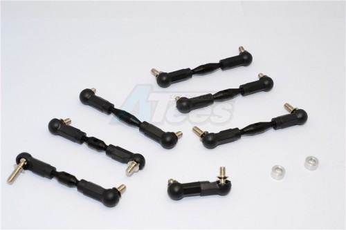 GPM Racing HPI RS4 SPORT 3 Aluminium Completed Tie Rod - 7Pcs Black