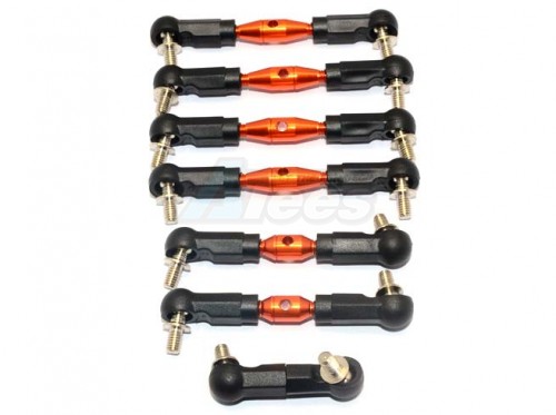 GPM Racing HPI RS4 SPORT 3 Aluminium Completed Tie Rod - 7Pcs Orange