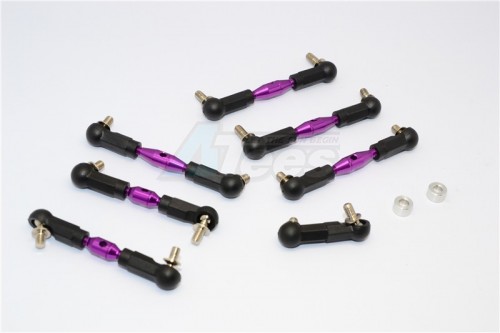 GPM Racing HPI RS4 SPORT 3 Aluminium Completed Tie Rod - 7Pcs Purple