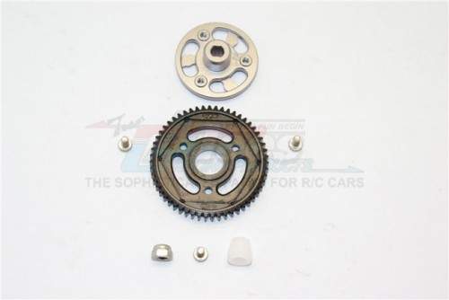GPM Racing Axial SCX10 II Aluminium Spur Gear Adapter+Steel Gear 55T - 1Set (For SCX10 II 90046 Only) Gun Metal