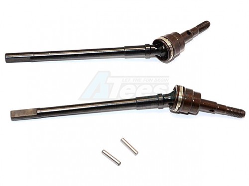 GPM Racing Axial SCX10 II Steel Front Cvd Drive Shaft - 1Pr Set Black