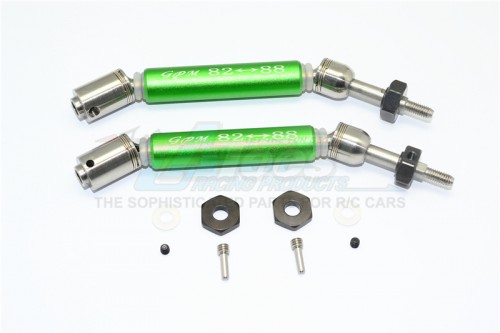 GPM Racing Traxxas Slash 4X4 Stainless Steel 304 + Aluminium Rear CVD Drive Shaft With Steel Wheel Hex - 10Pcs Set Green